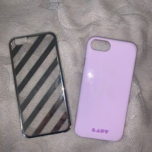 iPhone 6s Purple and Silver Striped Phone Cases